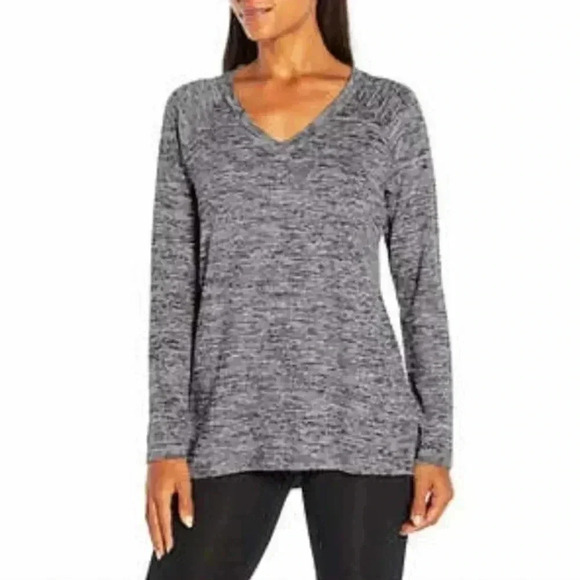 Banana Republic Heather Gray Soft Long Sleeve V Neck Top - Picture 1 of 7